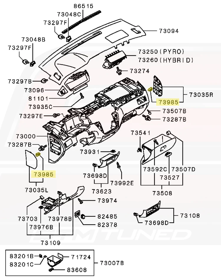 Mitsubishi OEM Interior Clip for Evo 4-X (MR402859) - Image 7