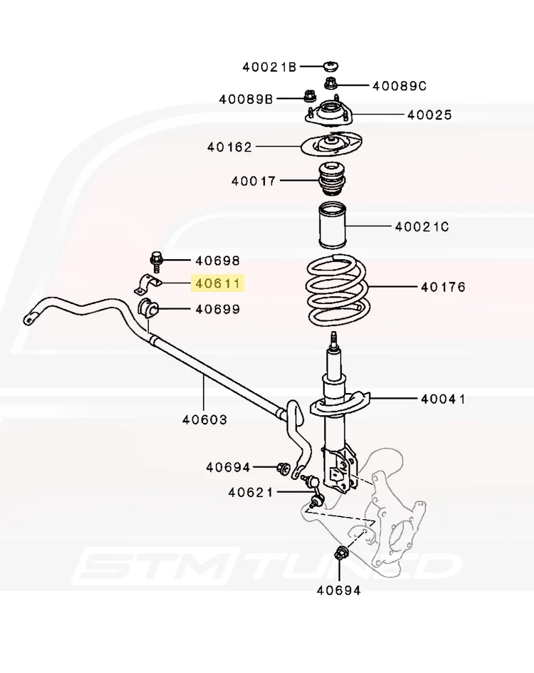 Mitsubishi OEM Sway Bar Clamp for Evo 7/8/9/X (MR403646) - Image 5