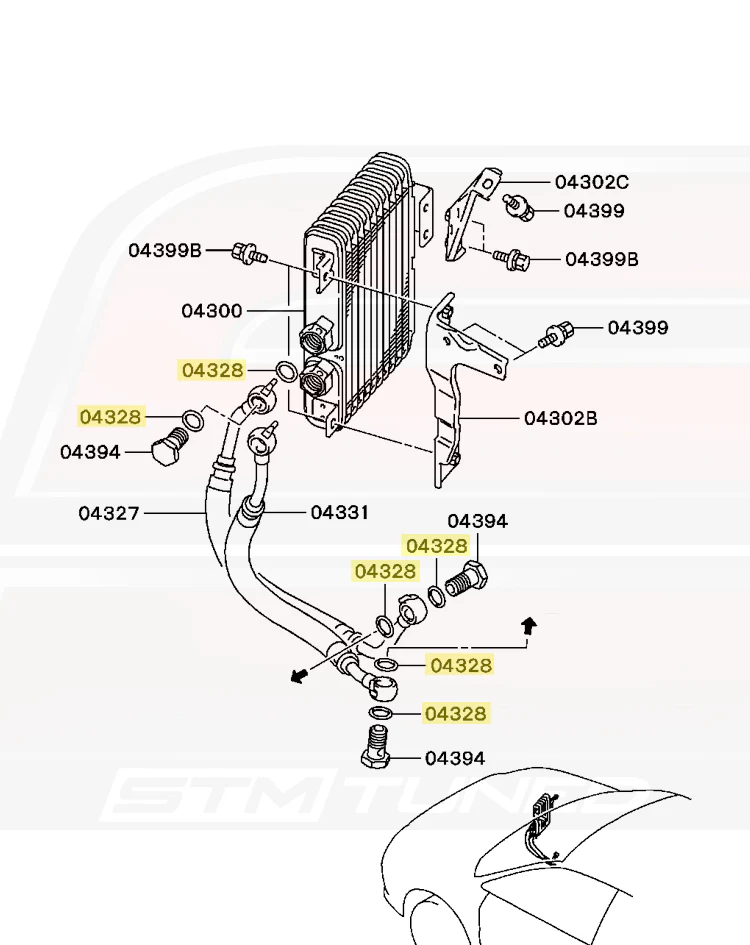 Mitsubishi OEM Engine Oil Cooler Line Seal for Evo 7/8/9/X (MR464563) - Image 3