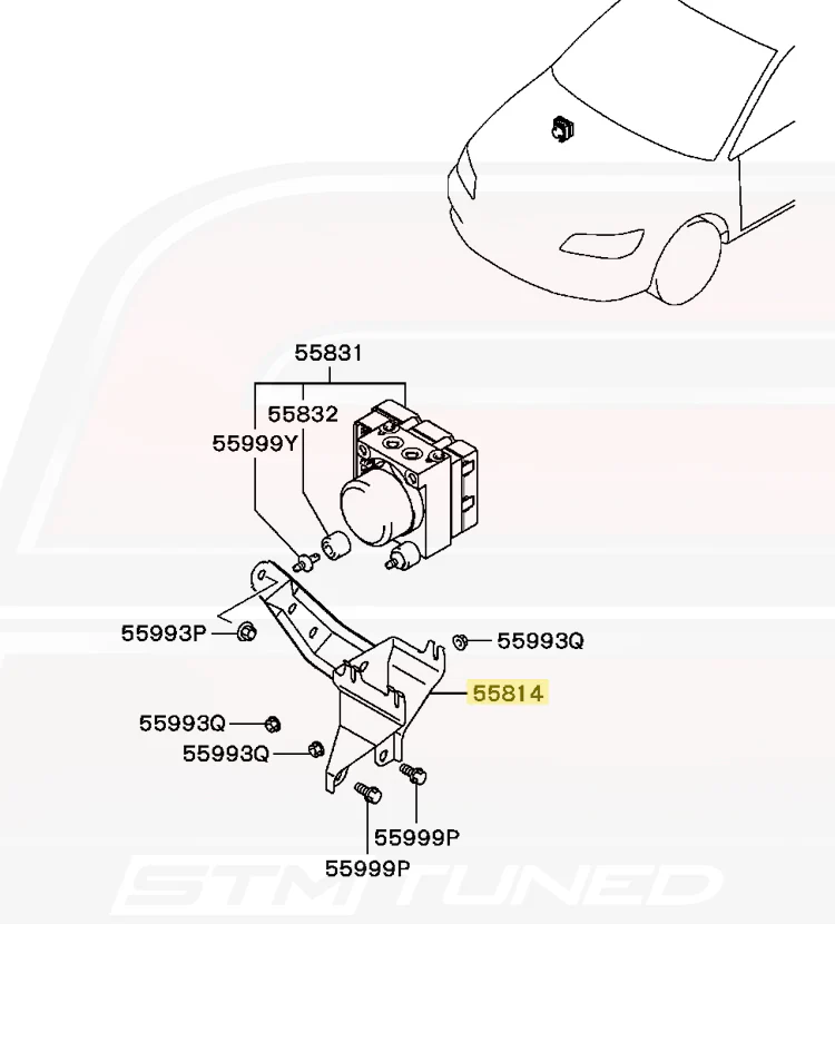 Mitsubishi OEM ABS Modulator Bracket for Evo 8/9 (MR475119) *Backorder* - Image 5