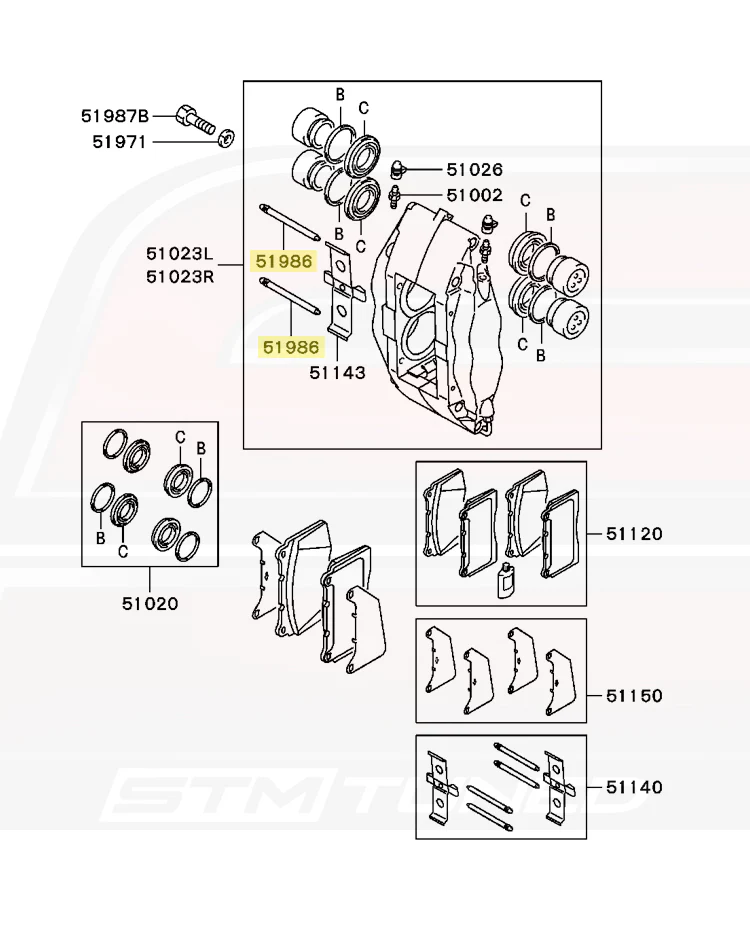 Mitsubishi OEM Front Brembo Caliper Pin for Evo 7/8/9 (MR475933) - Image 4
