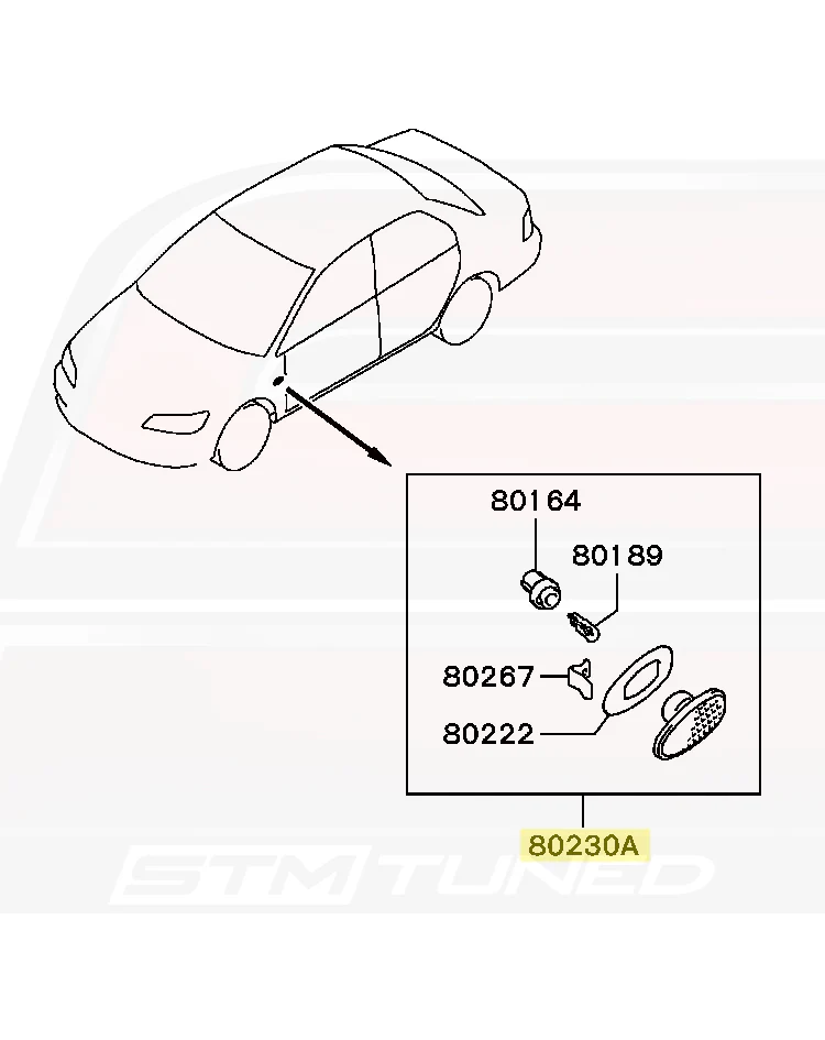 Mitsubishi USDM Clear Side Marker for Evo 7/8/9 (MR522027) - Image 5