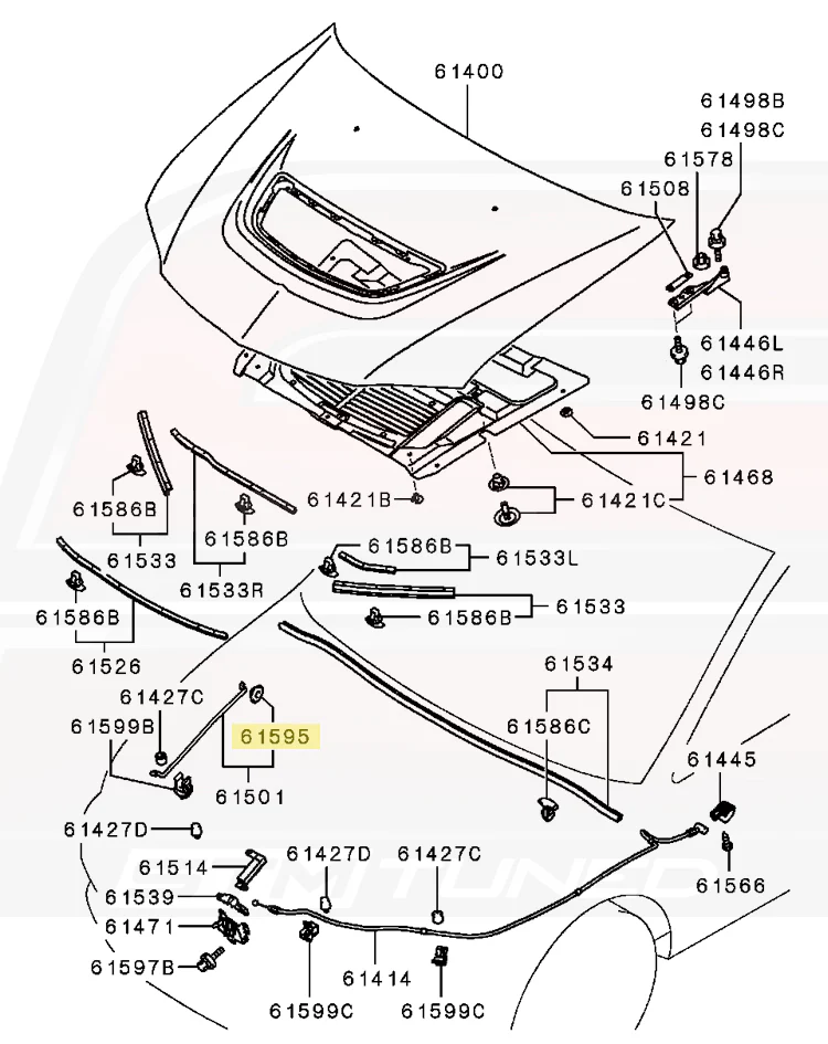 Mitsubishi OEM Hood Prop Grommet for Evo 7/8/9 (MR523786) - Image 5