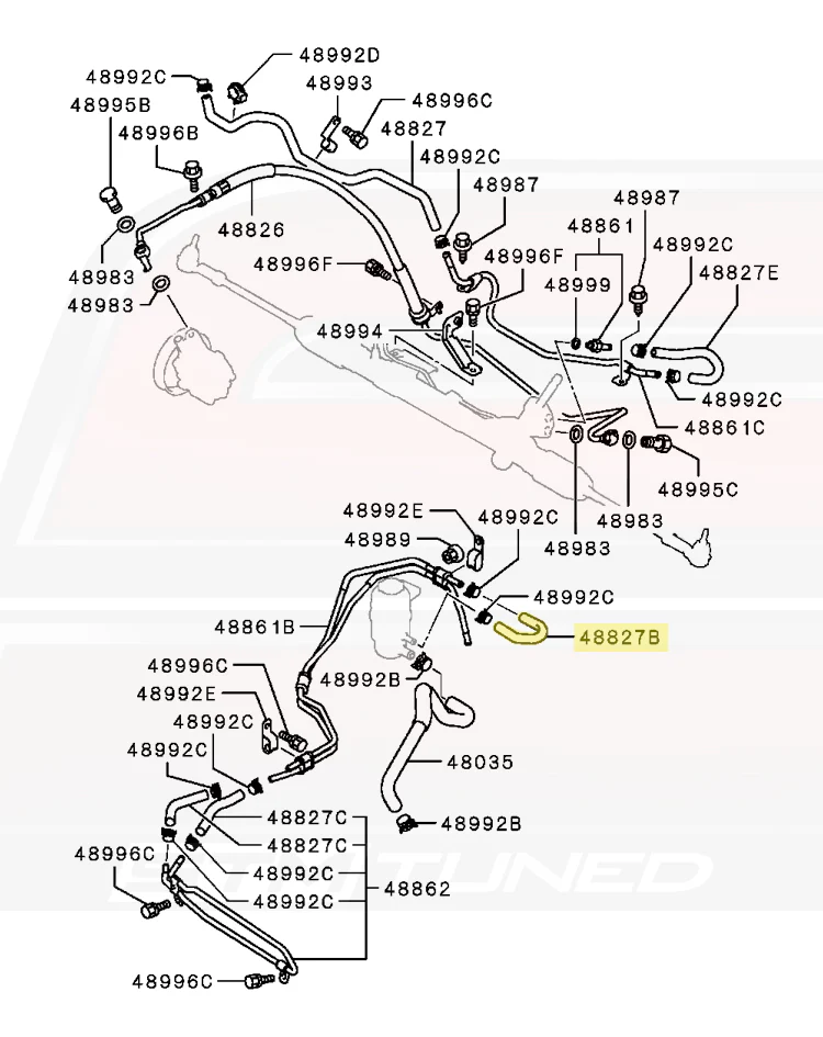 Mitsubishi OEM Power Steering Oil Return Hose for Evo X (MR554141) - Image 4