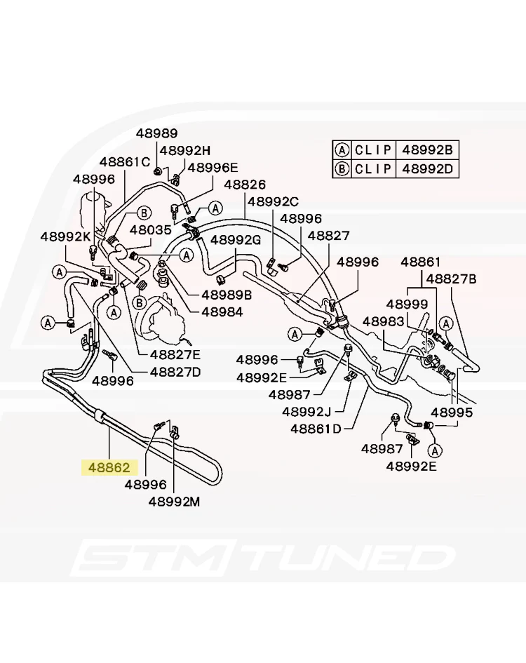 Mitsubishi OEM Power Steering Oil Cooler Line for Evo 7/8/9 (MR554844) - Image 5