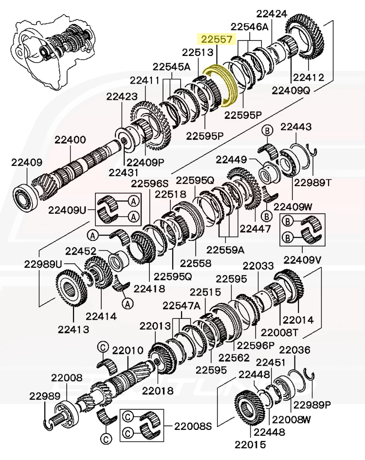 Mitsubishi OEM 1st/2nd Synchro Sleeve for 5-Speed Evo 7/8/9 (MR581384) - Image 4