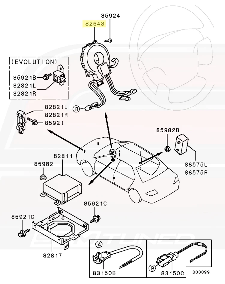 Mitsubishi OEM Air Bag Sensor Spring for Evo 8/9 USDM (MR583930) - Image 5