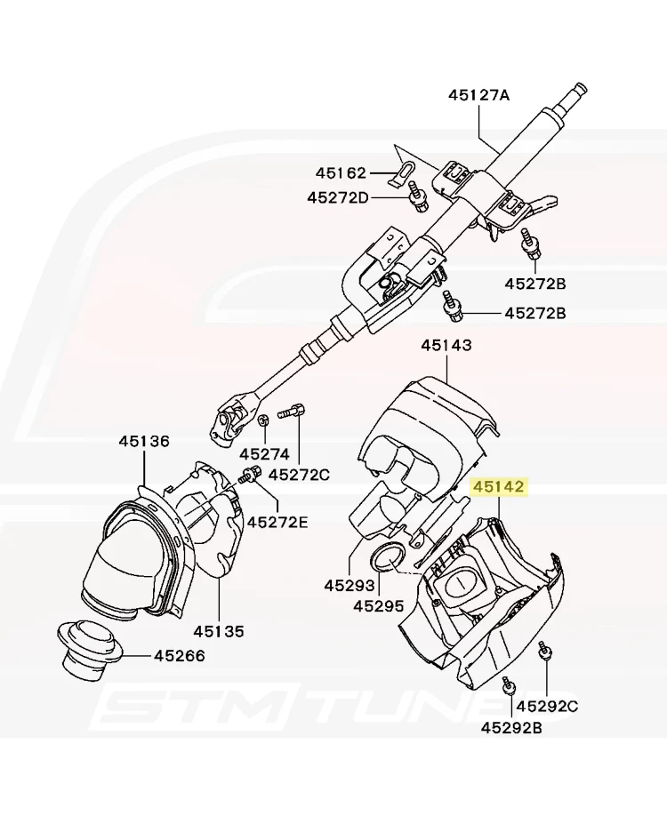 Mitsubishi OEM Steering Column Under Cover for Evo 7/8/9 (MR590394) - Image 5