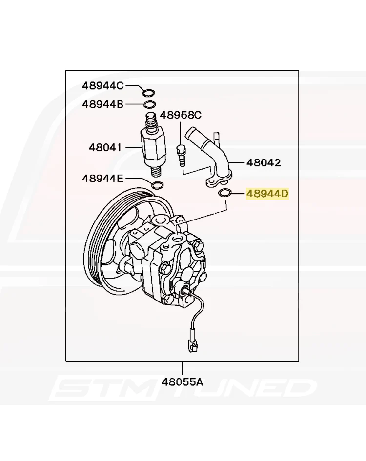 Mitsubishi OEM Power Steering Pump Oring for Evo 7/8/9 (MR961071) - Image 3