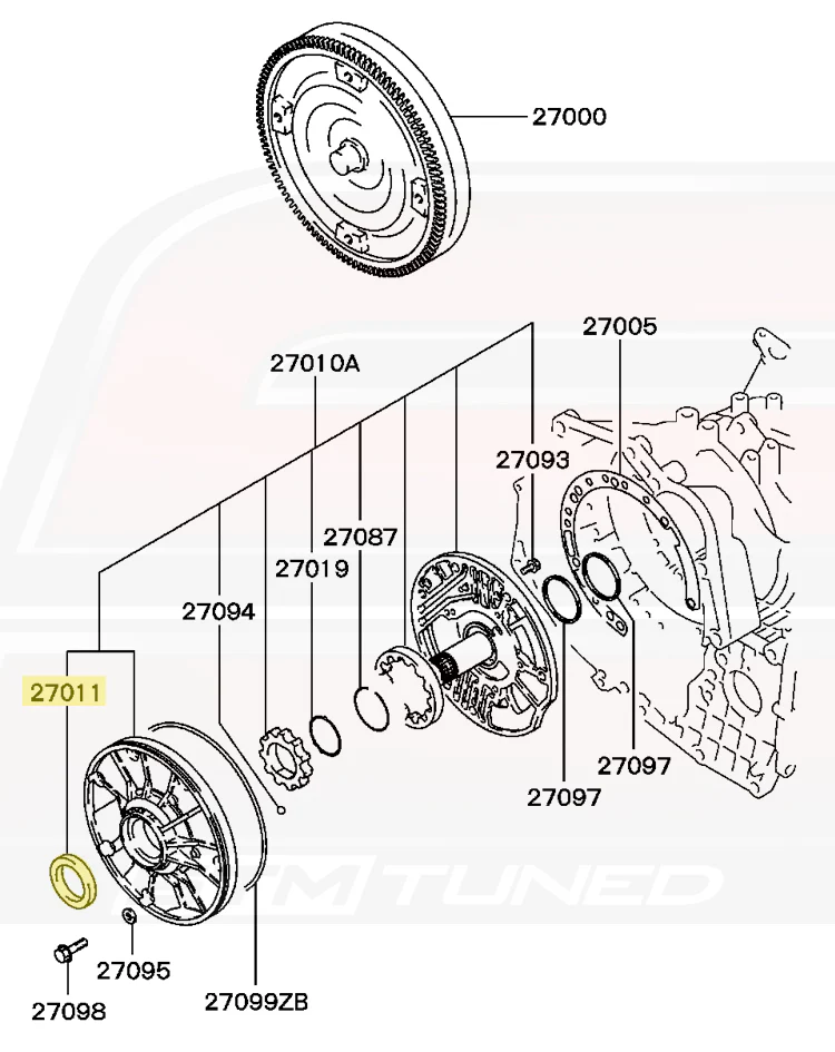 Mitsubishi OEM Torque Converter Output Seal for DSM (MR967673) - Image 4