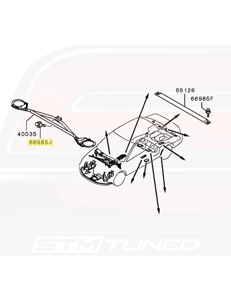 Mitsubishi OEM Strut Bar Bolt for Evo 7/8/9 (MS240592) - Image 4
