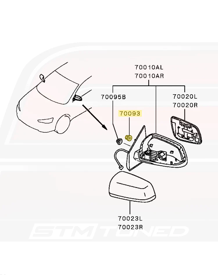 Mitsubishi OEM Outside Mirror Nut for Evo X (MS440502) - Image 3