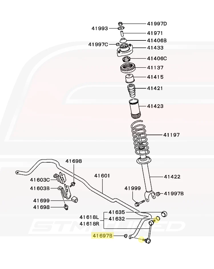 Mitsubishi OEM Rear Sway Bar End Link Nut for Evo 7/8/9 (MB288653) - Image 4