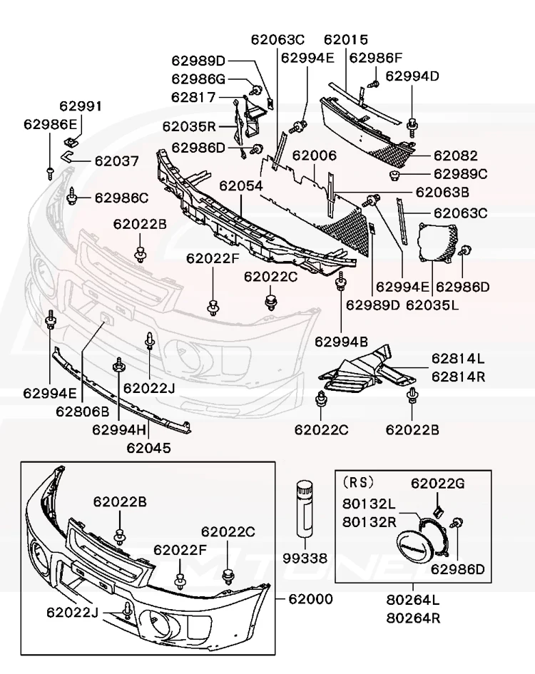 Mitsubishi OEM M5x16 Screw for Evo Bumpers (MS450176) - Image 5
