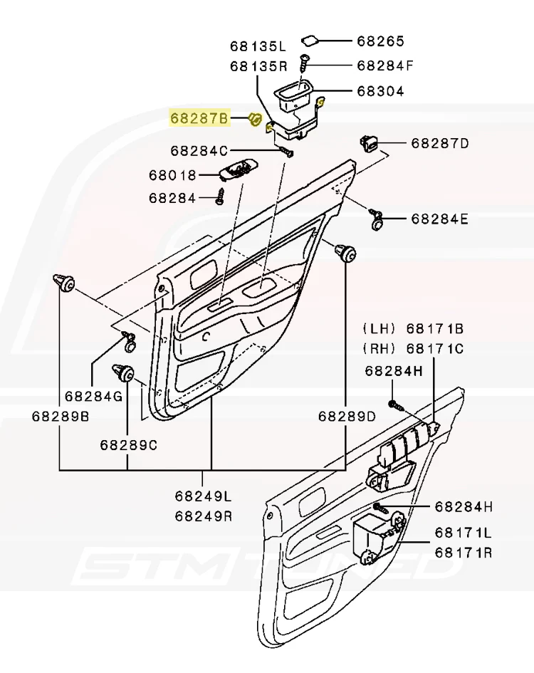 Mitsubishi OEM Door Pocket Brace Grommet for Evo 7/8/9 (MS480003) - Image 4