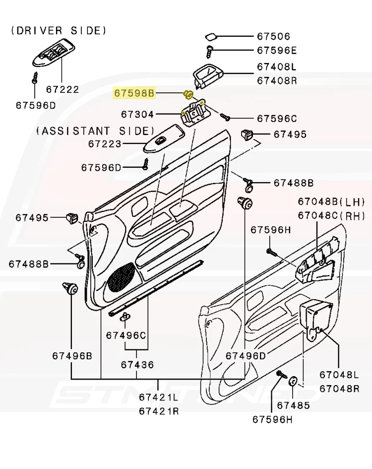 Mitsubishi OEM Door Pocket Brace Grommet for Evo 7/8/9 (MS480003) - Image 5