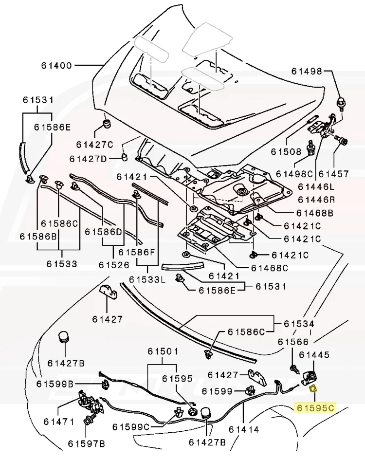 Mitsubishi OEM Hood Pop Handle Grommet for Evo X (MS480009) - Image 3