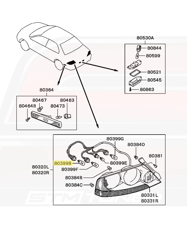 Mitsubishi OEM Tail Light Bulb for Evo 7/8/9 (MS820027) - Image 2