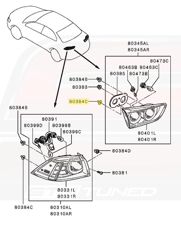 Mitsubishi OEM Taillight Grommet for Evo X (MU000367) - Image 4
