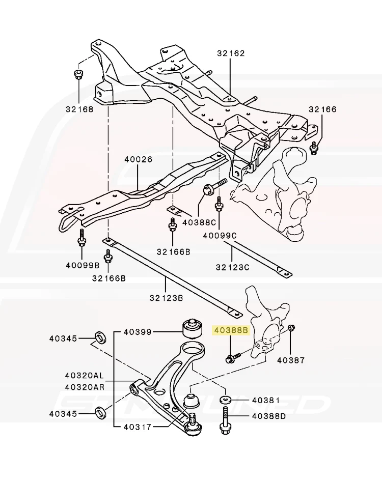 Mitsubishi OEM Front Ball Joint Bolt for Evo 9/X (MU000467) - Image 2