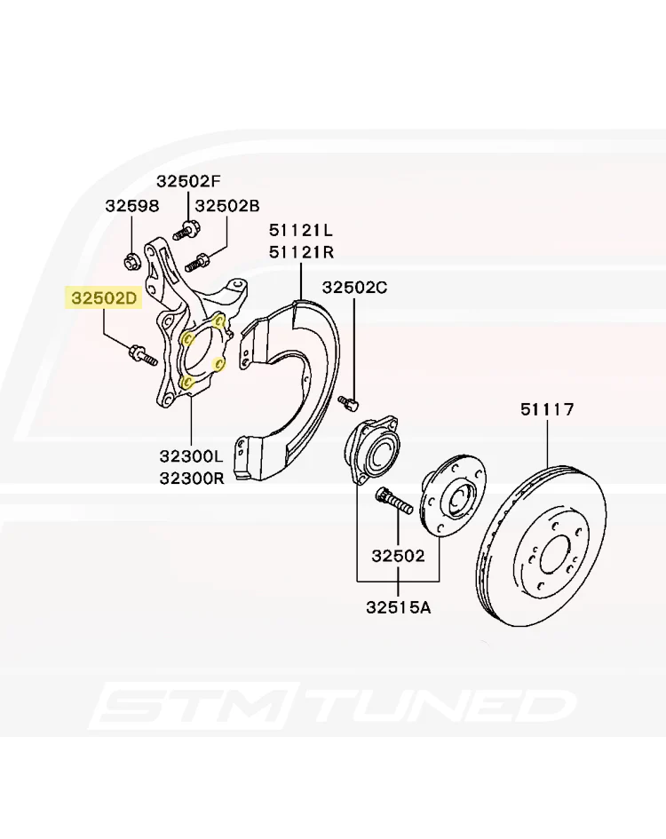 Mitsubishi OEM Evo Front Wheel Hub / Engine Mount Bolt (MU140060) - Image 2