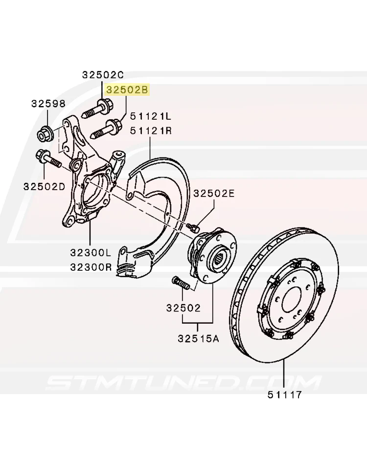 Mitsubishi OEM Front Wheel Hub Bolt (Bottom) for Evo 7/8/9/X (MU140067) - Image 5