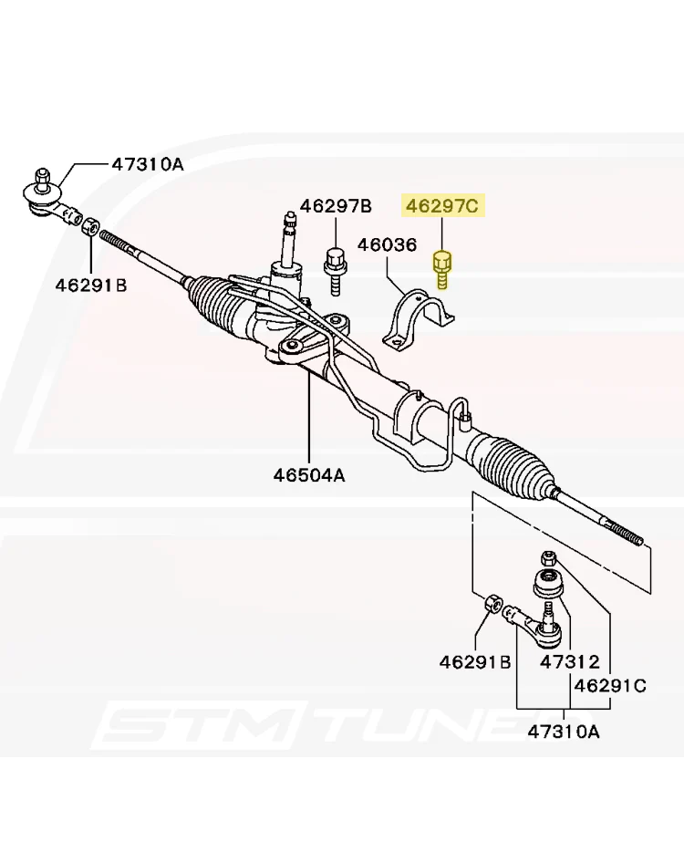 Mitsubishi OEM Power Steering Rack Bolt M12x30 for Evo 7/8/9 (MU241042) - Image 3