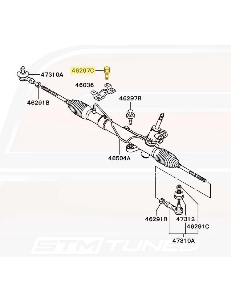 Mitsubishi OEM Power Steering Rack Bolt M12x30 for Evo 7/8/9 (MU241042) - Image 4