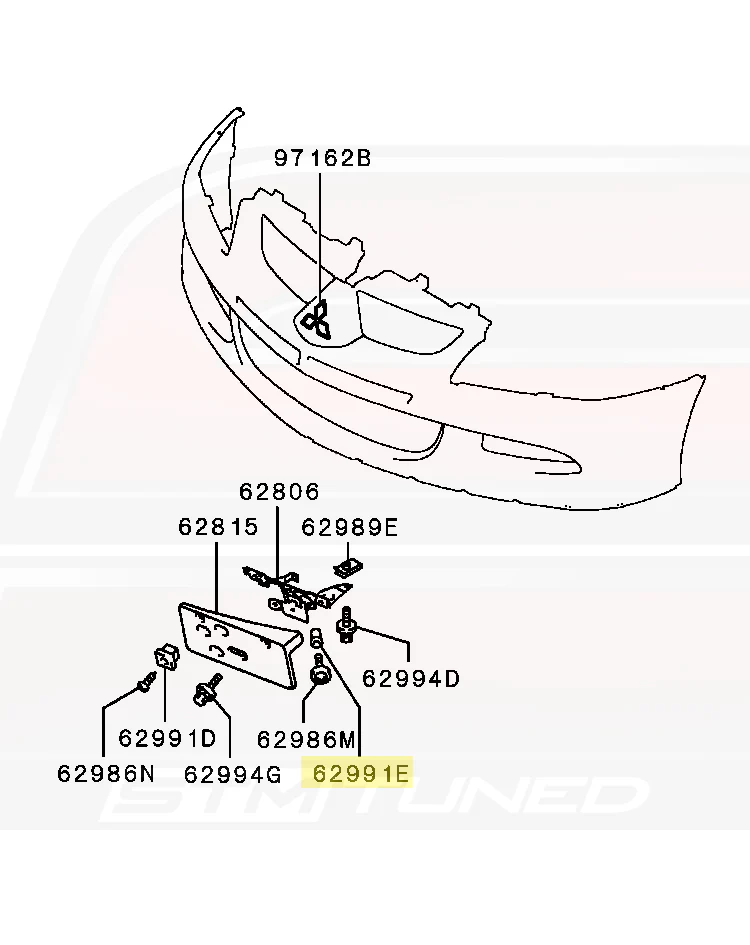 Mitsubishi OEM Front License Plate Bracket Grommet for Evo 8/9/X (MU435004) - Image 2