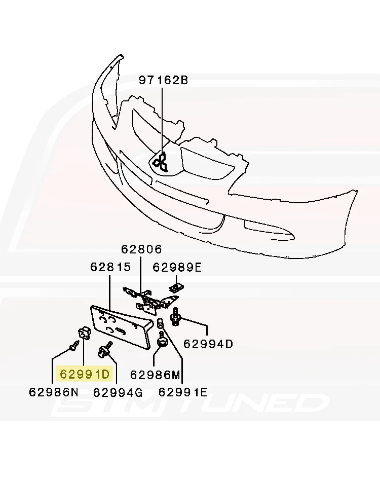 Mitsubishi OEM Front License Plate Grommet for Evo 8 (MU480007) - Image 3