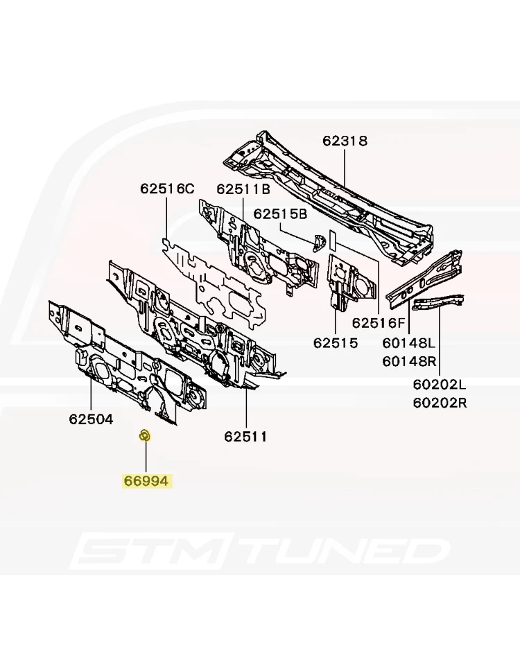 Mitsubishi OEM Front Cowl Trim Clip for Evo 7/8/9/X (MU481004) - Image 4