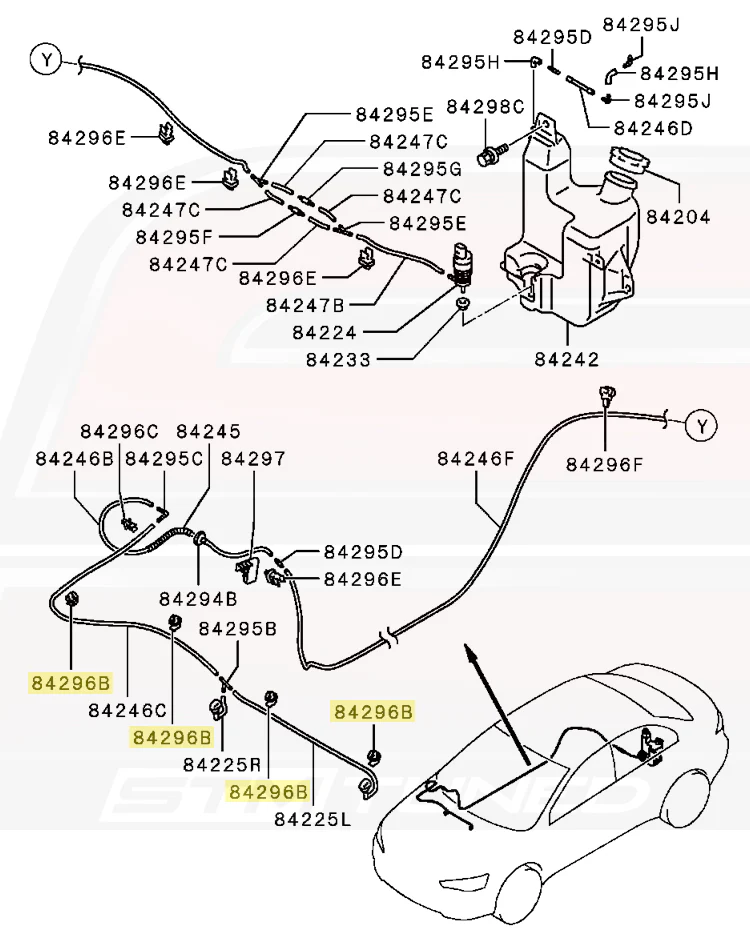 Mitsubishi OEM Windshield Washer Line Clip for Evo X (MU481132) - Image 4
