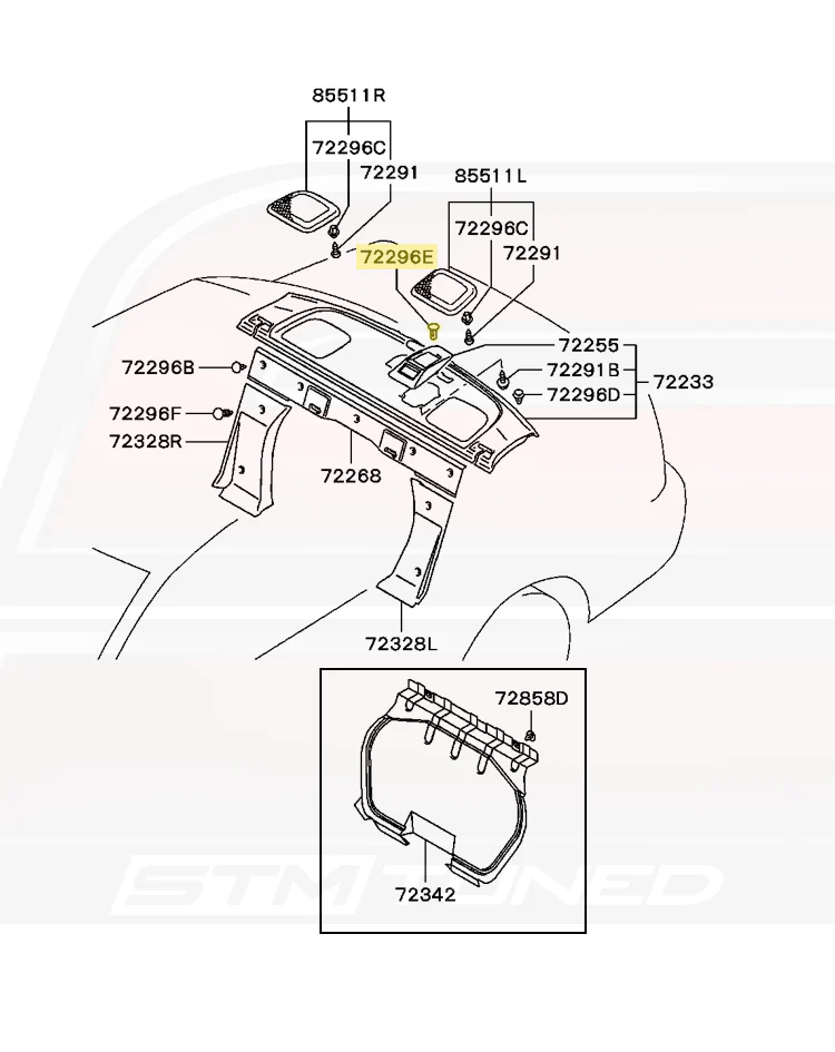 Mitsubishi OEM Rear Deck Lid Clip for Evo 7/8/9 (MU481245) - Image 3