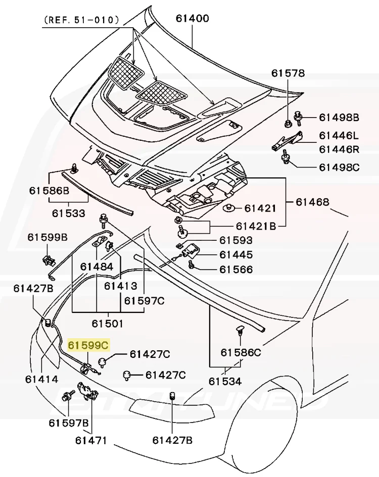 Mitsubishi OEM Hood Locking Clip for Evo 4-X (MU481269) - Image 3