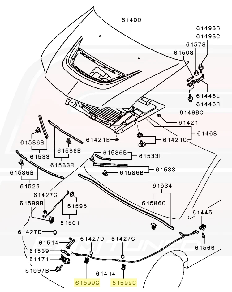 Mitsubishi OEM Hood Locking Clip for Evo 4-X (MU481269) - Image 4