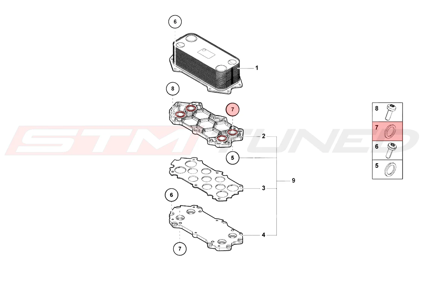 Audi OEM Oil Cooler Oring 26mm for R8 Huracan Gallardo (N90958101) - Image 5