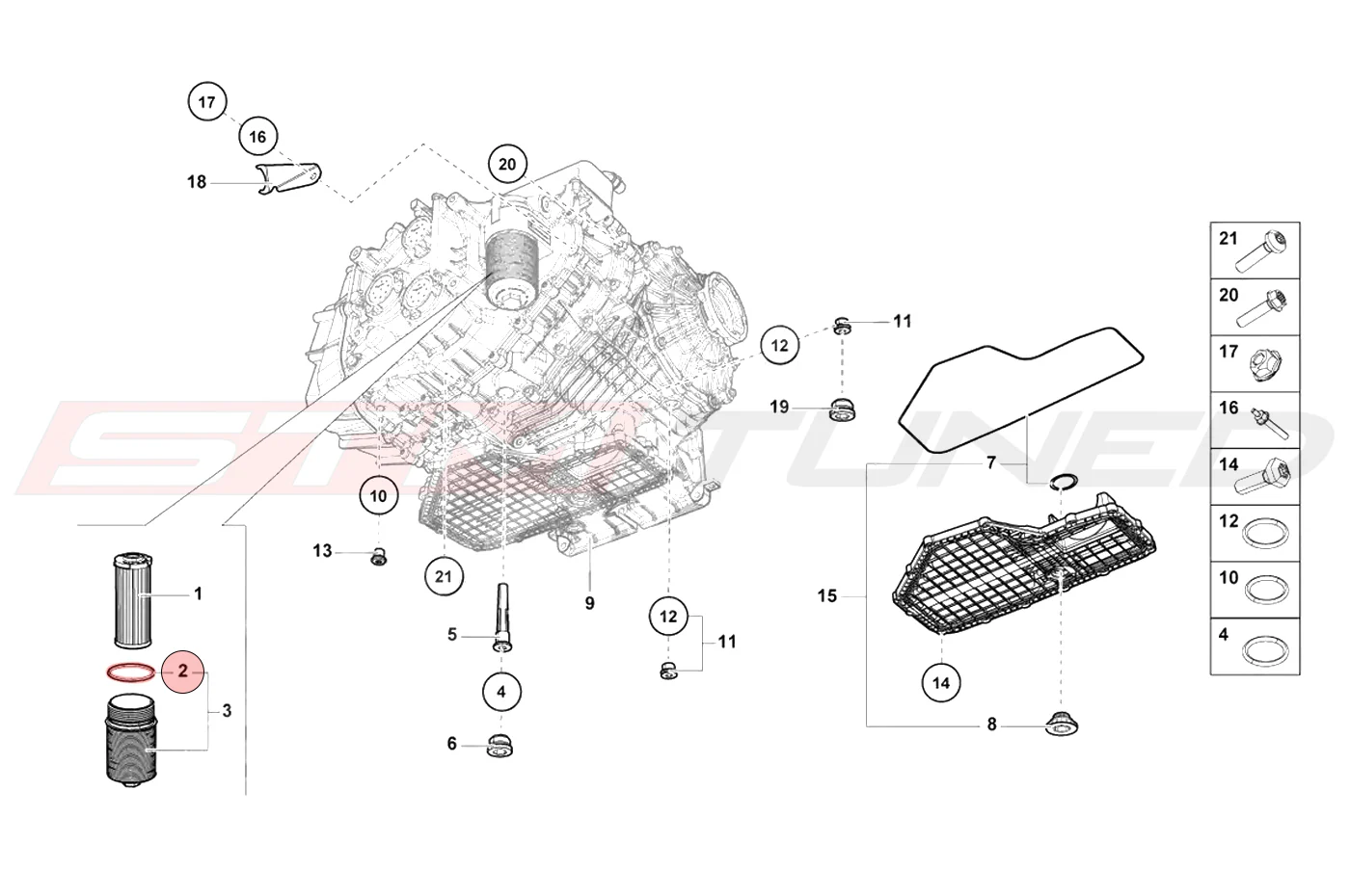 Audi OEM Transmission Filter Seal for R8 RS3 TTRS Huracan (N91084501) - Image 2