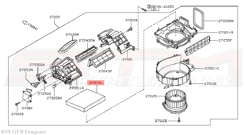 Nissan OEM Cabin Air Filter for R35 GTR (27277-VX01A) - Image 3