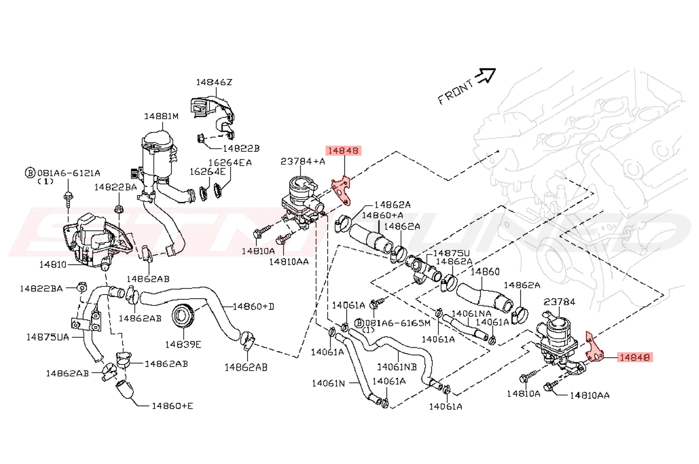 Nissan OEM Air Injection Valve Gasket for R35 GTR (14848-JF02A) - Image 2