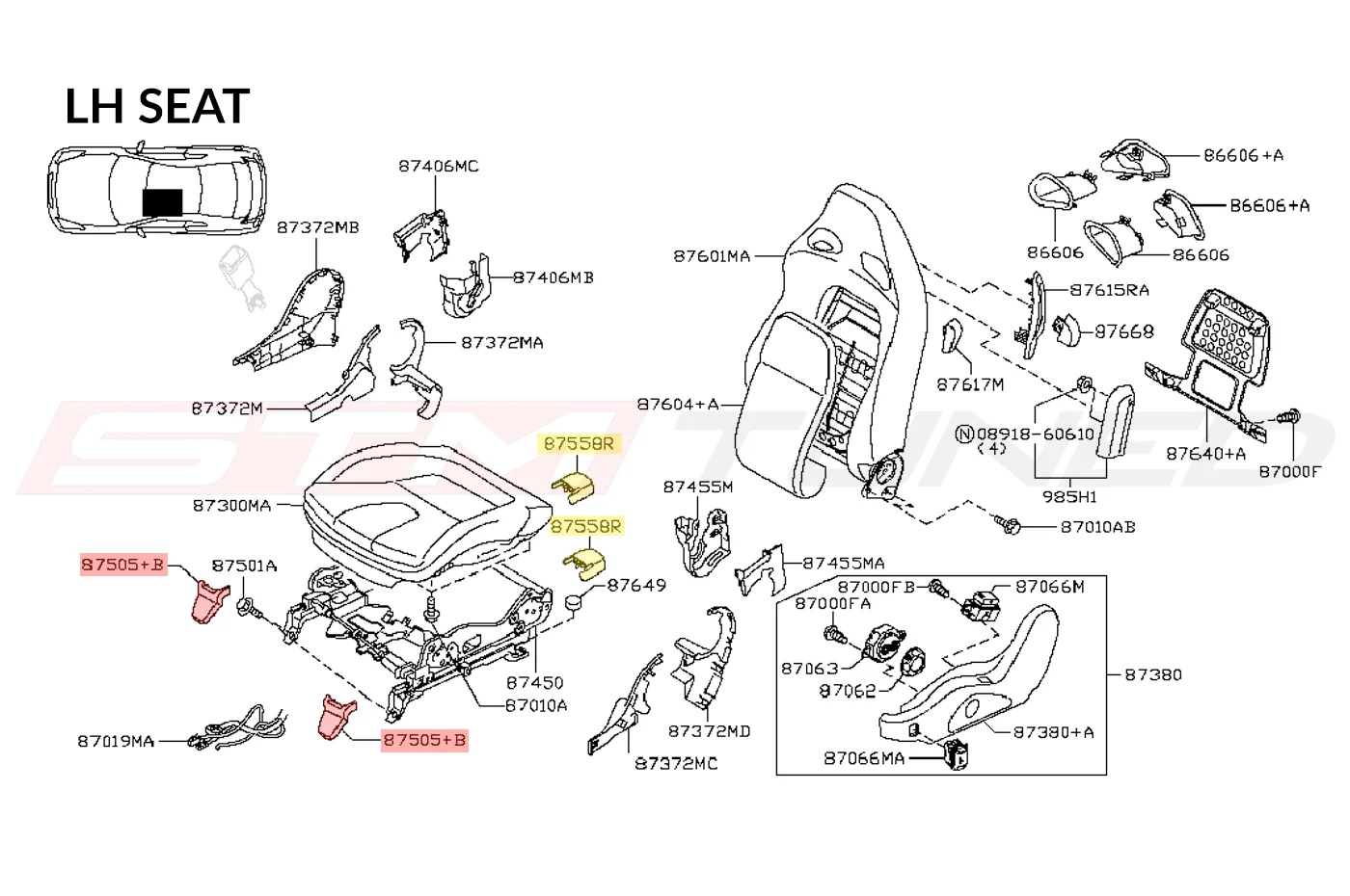 Nissan OEM Seat Base Cover for R35 GTR - Image 4