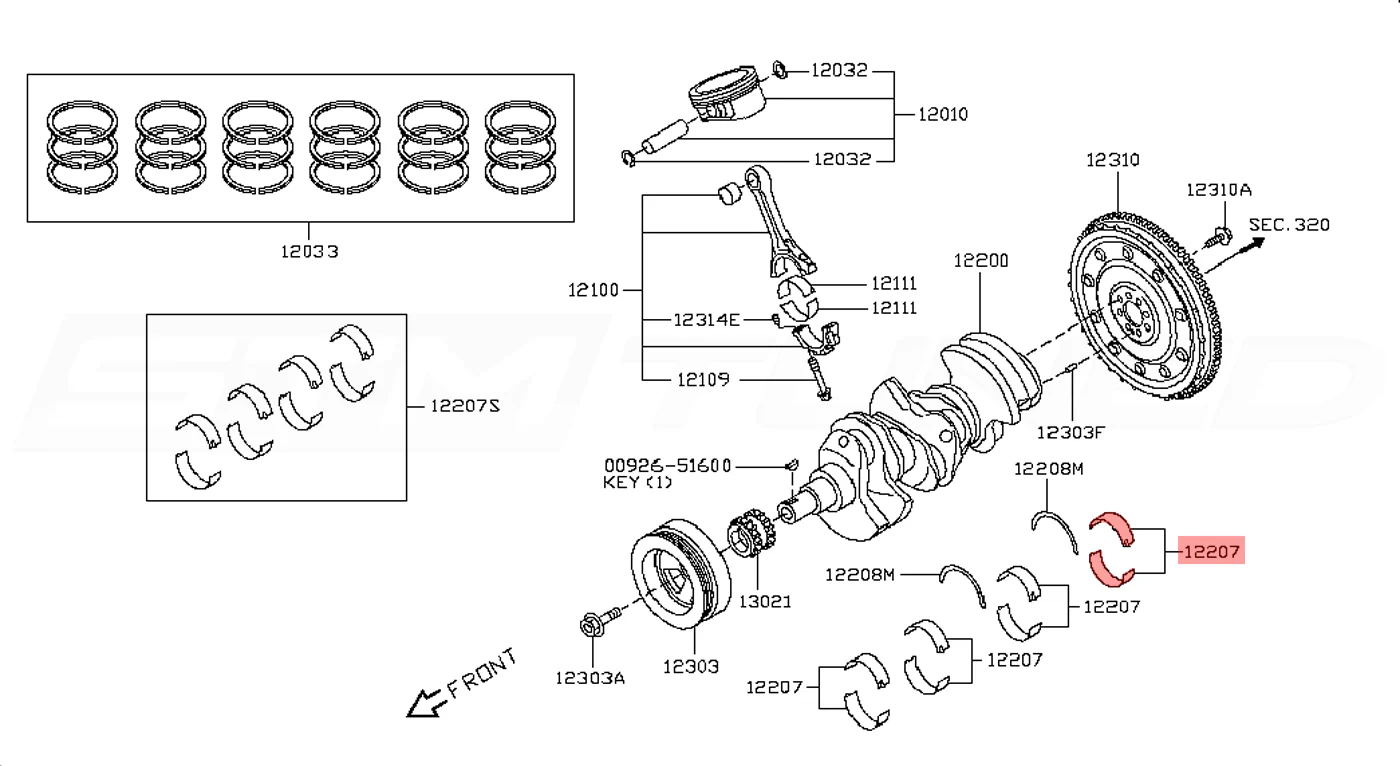 Nissan OEM Crankshaft Bearing for R35 GTR - Image 4