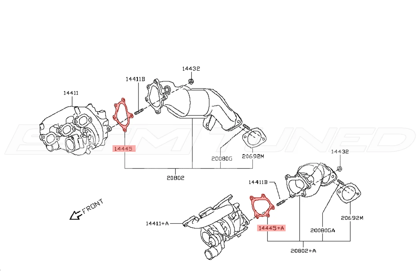 Nissan OEM Turbo Outlet Downpipe Gasket for R35 GTR - Image 4