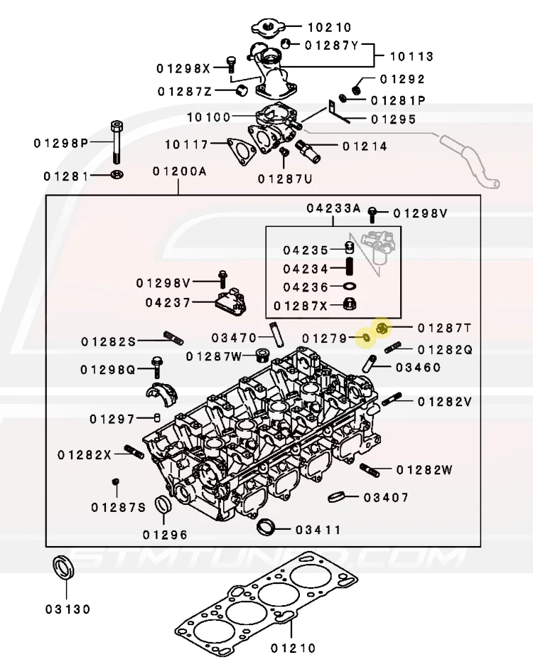 Mitsubishi OEM Cylinder Head Oil Feed Plug for 4G63 (MD137353) w/ 10mm Crush Washer - Image 3
