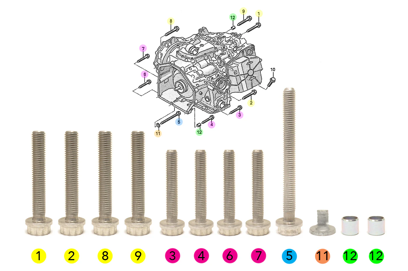 OEM Audi Aluminum Transmission Mounting Bolts for 17+R8 / Huracan - Image 2