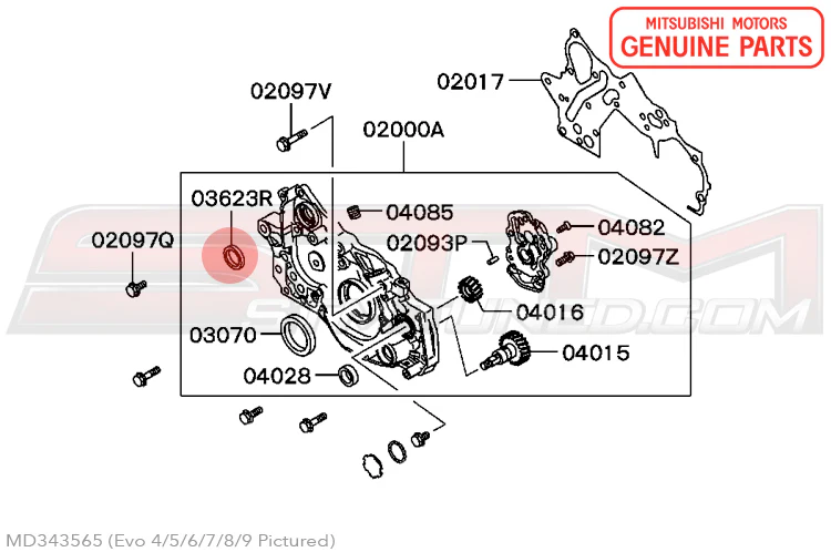 Mitsubishi OEM 4G63 Balance Shaft Seal for Evo/DSM (MD343565) - Image 3