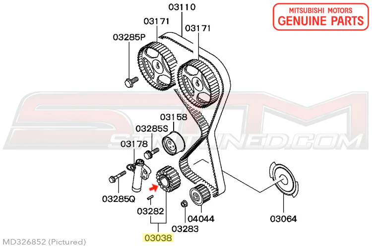 Mitsubishi OEM Crankshaft Timing Sprocket for 4G63 Evo/DSM (MD326852) - Image 3