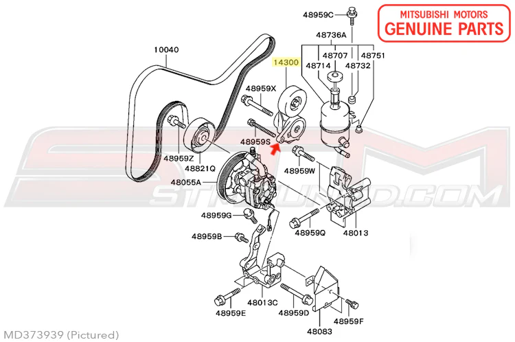 Mitsubishi Alternator Tensioner Pulley - Evo 7/8/9 - Image 3