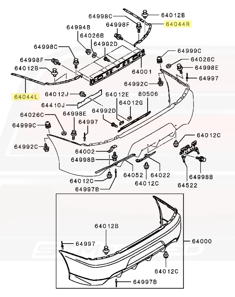 Mitsubishi OEM Rear Bumper Support Bracket for Evo 7/8/9 - Image 5