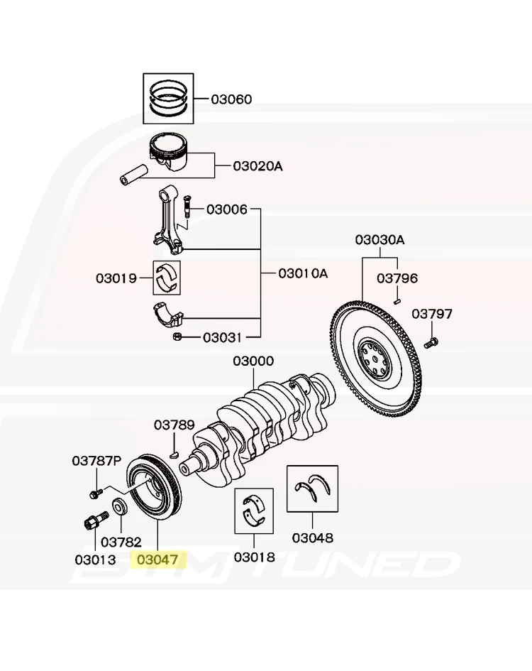 Mitsubishi OEM Crank Pulley for Evo 8/9 (MN149074) - Image 4