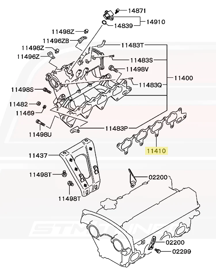 Mitsubishi OEM Intake Manifold Gasket for Evo 4-9 (1540A019) - Image 3